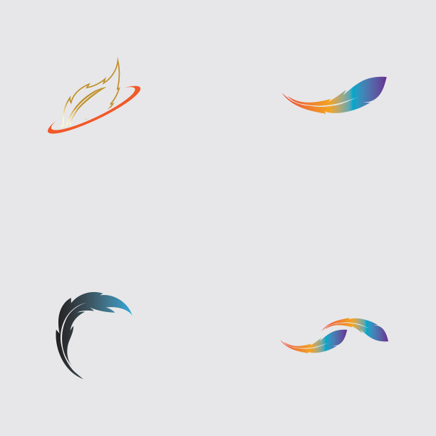 羽毛标志图像设计模板图片下载