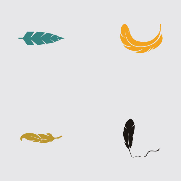 羽毛标志图像设计模板图片下载