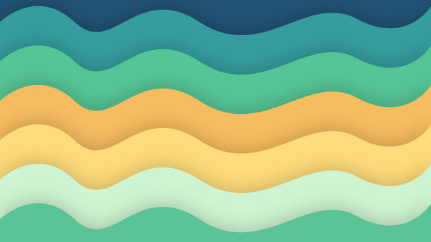 抽象梯度蓝色剪纸波浪形状层背景与复制空间。时髦的颜色与光滑的阴影剪纸艺术。3d封面与切割深浪现代旗帜设计。图片下载