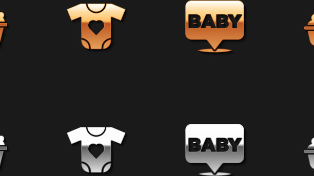 设置婴儿浴缸衣服和图标图片下载