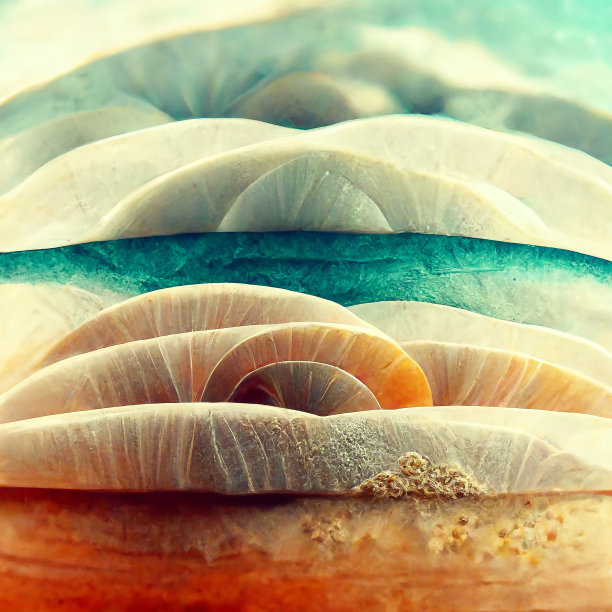 海贝壳彩色抽象背景3D插图图片下载