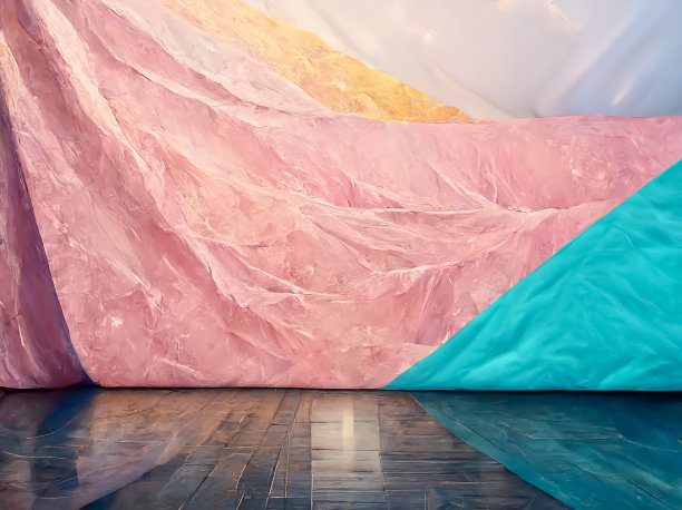 粉色蓝色粉彩彩色抽象背景3D插图图片下载