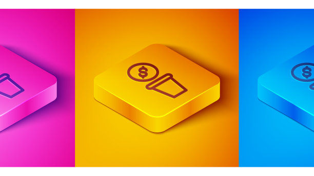 等距线捐款图标孤立上图片下载