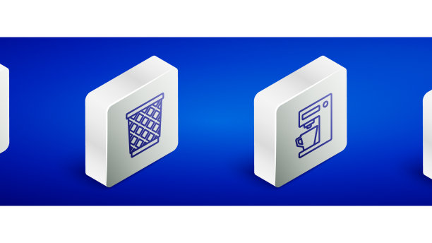 设等距线地址簿垃圾桶咖啡图片下载