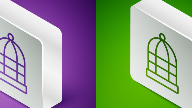 鸟笼等距线图标隔离上图片下载