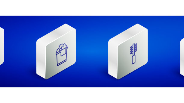 在肥皂桶的等距线条上设置泡沫图片下载