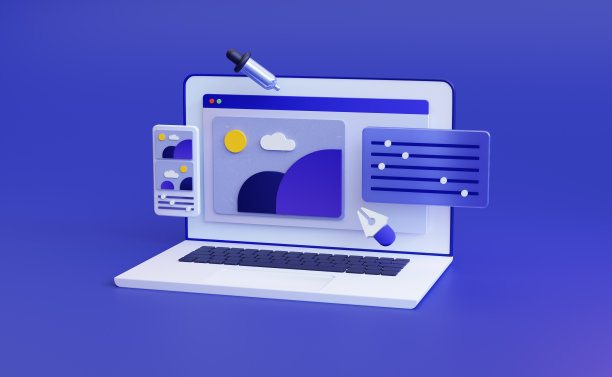 3d渲染图片编辑软件。移液器和钢笔工具。自由职业的概念。设计。创作过程图片下载