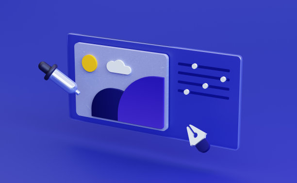 网页设计的发展。在笔记本电脑屏幕上的图片编辑软件，修改自由职业的工作理念。创造性的过程。3d渲染用户界面图片下载