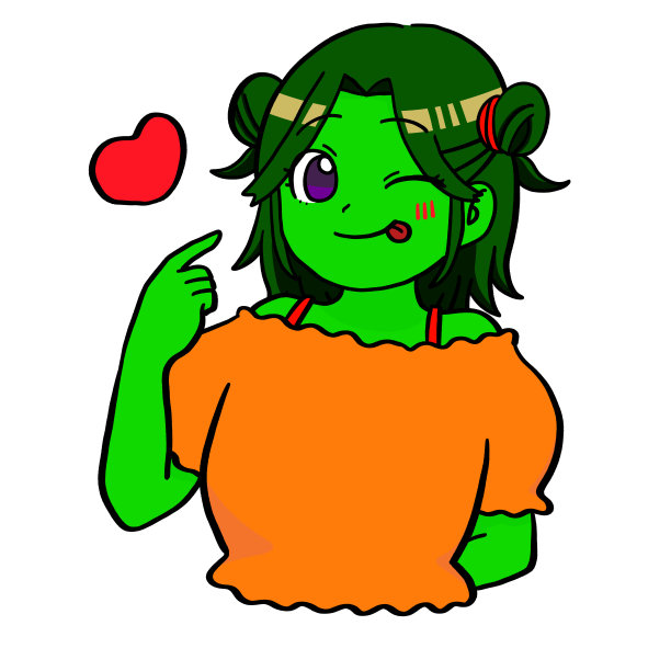 眨眼的女人(绿皮肤)图片下载