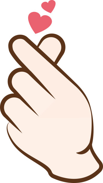 手指心形符号的剪贴艺术图片下载