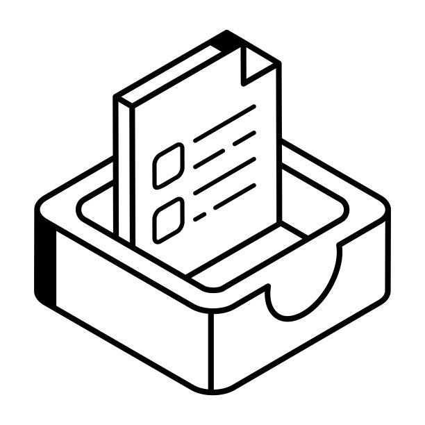 现代纸张抽屉等距图标下载图片下载