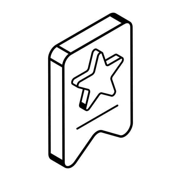 一个明星奖章线等距图标图片下载