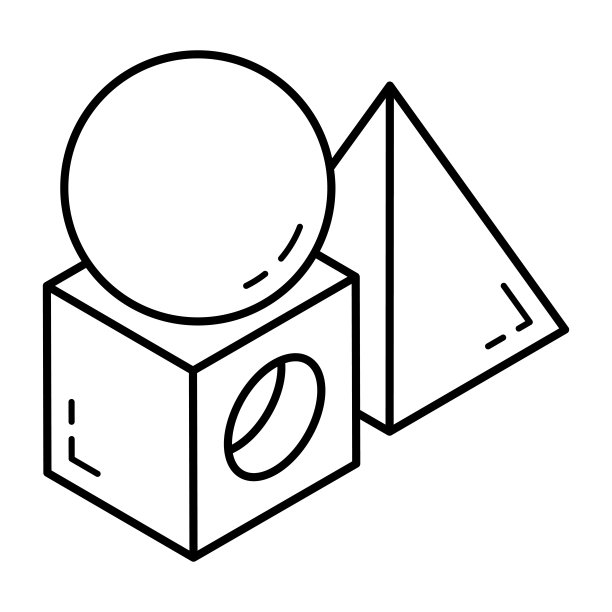 几何形状在线等距图标图片下载