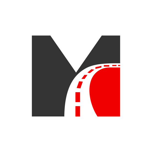 基于道路符号向量模板的字母M交通标志图片下载
