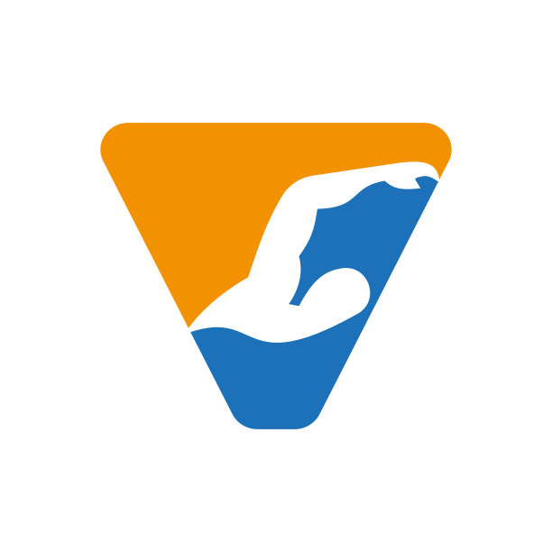 字母V游泳标志设计。游泳俱乐部符号向量模板图片下载