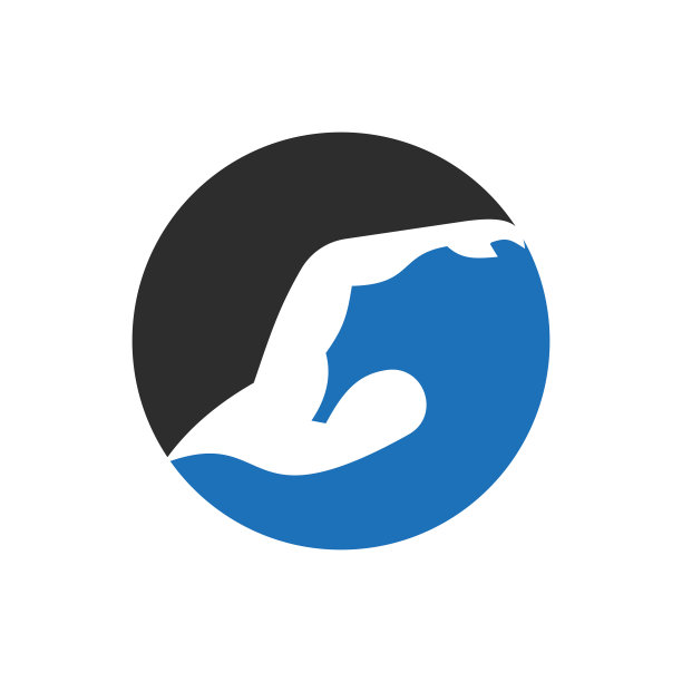 字母O游泳标志设计。游泳俱乐部符号向量模板图片下载