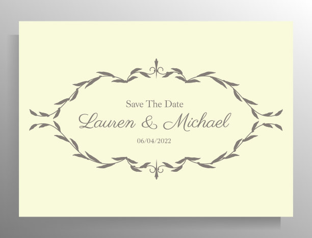 复古婚礼邀请函设计图片下载