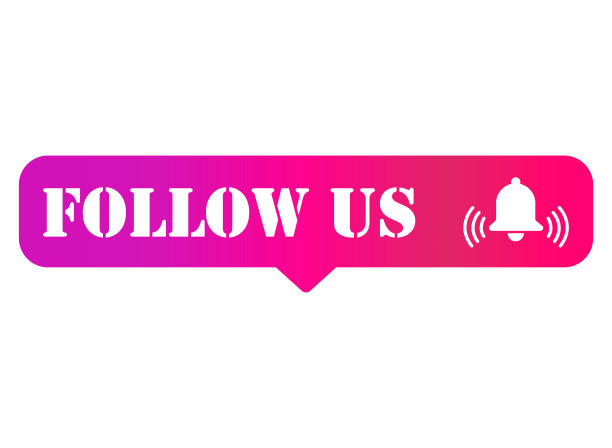 跟随我们图形概念符号，语音按钮网页标签，矢量插图图片下载