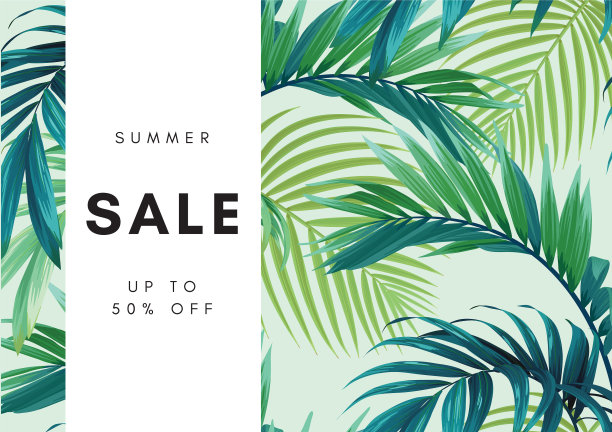 夏威夷花设计与怪物棕榈叶图片下载