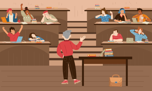 疲倦困倦的学生在听无聊的讲座图片下载