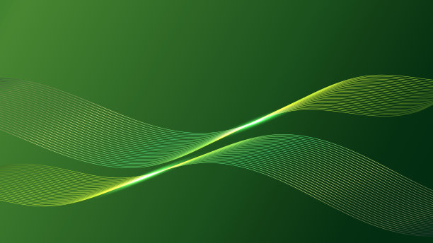 抽象色彩线条照明效果的绿色背景。图片下载