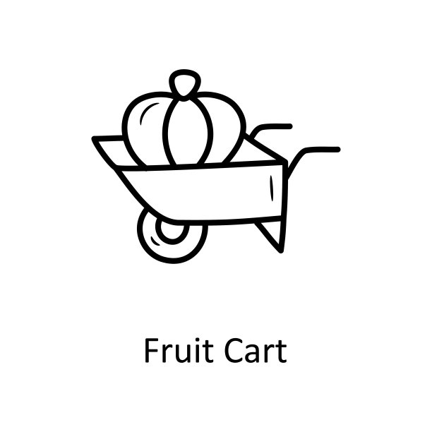 水果车矢量轮廓图标设计插图。自然符号在白色背景EPS 10文件图片下载
