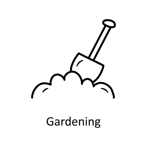 园艺矢量轮廓图标设计插图。自然符号在白色背景EPS 10文件图片下载