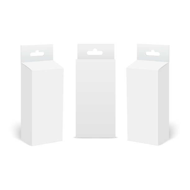 3d纸板包装礼品盒手柄。向量图片下载