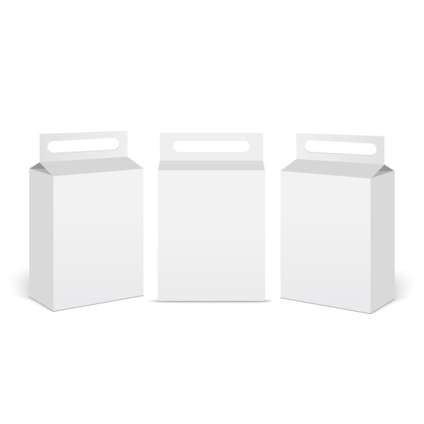 3d纸板包装礼品盒手柄。向量图片下载