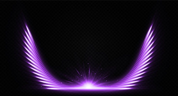 Аbstract发光的翅膀与闪烁的明星效果。图片下载