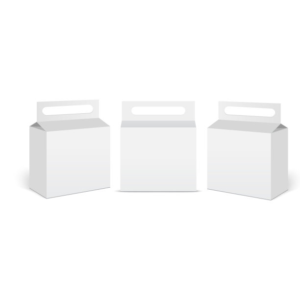 3d纸板包装礼品盒手柄。向量图片下载