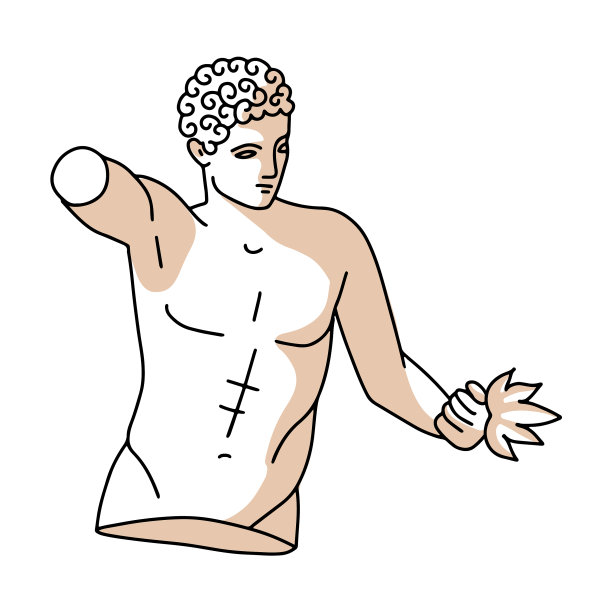 孤立的古董雕塑古董希腊雕像图片下载