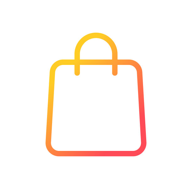 购物袋像素完美的梯度线性ui图标图片下载