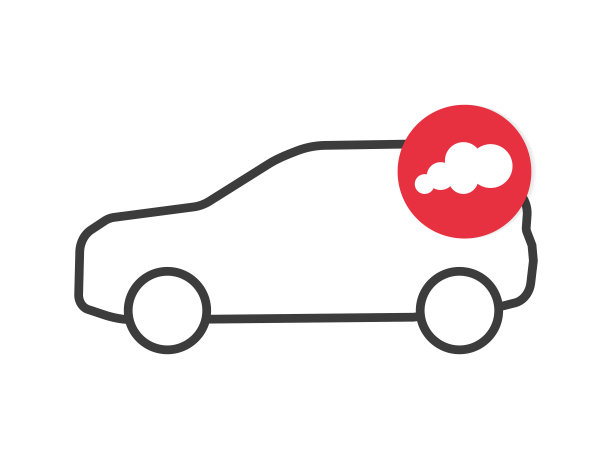 汽车排放二氧化碳，烟雾图标图片下载