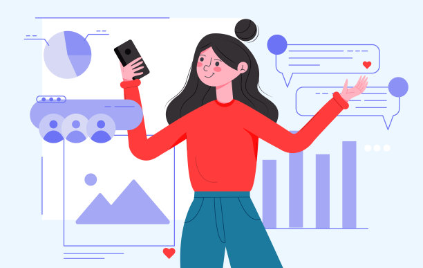 社交媒体应用和服务的矢量插图概念。创意平面设计网页横幅，营销材料，业务演示，在线广告。图片下载