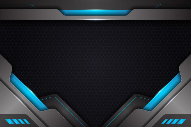 现代3D未来技术辉光蓝色金属背景与六边形图案图片下载