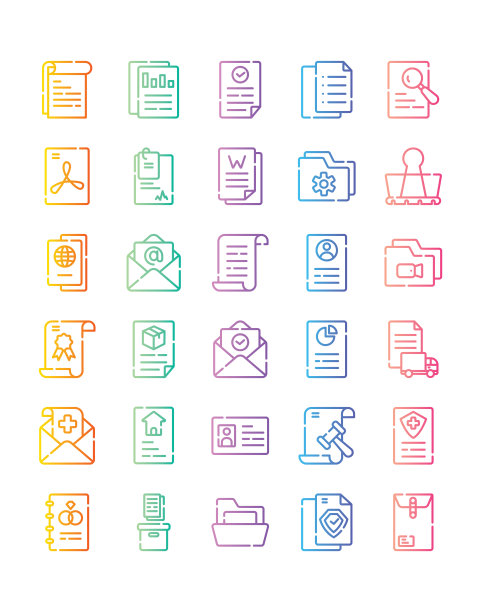 文档图标设置30孤立在白色背景图片下载