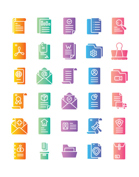 文档图标设置30孤立在白色背景图片下载