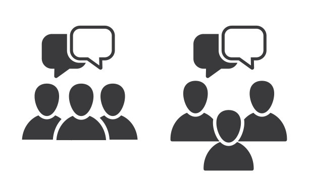 说人，图标在时尚的平面风格设计。图片下载