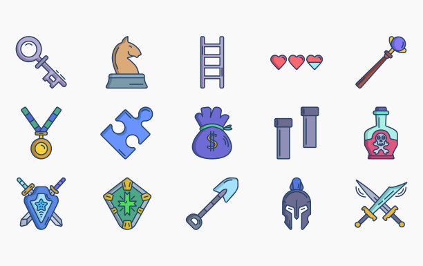 电子游戏元素图标设置图片下载