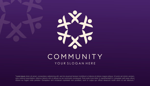 社交网络团队伙伴朋友标志设计矢量图片下载