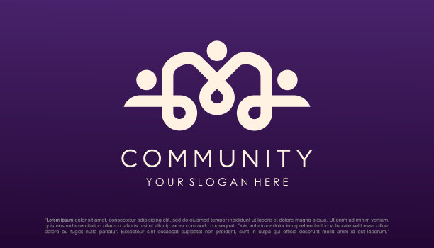 人民社区标志矢量设计。Logo模板可以代表团队的团结和团结图片下载