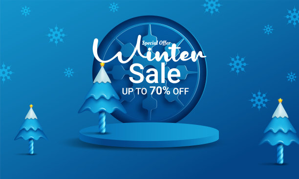 冬季销售与折扣文字和雪元素图片下载