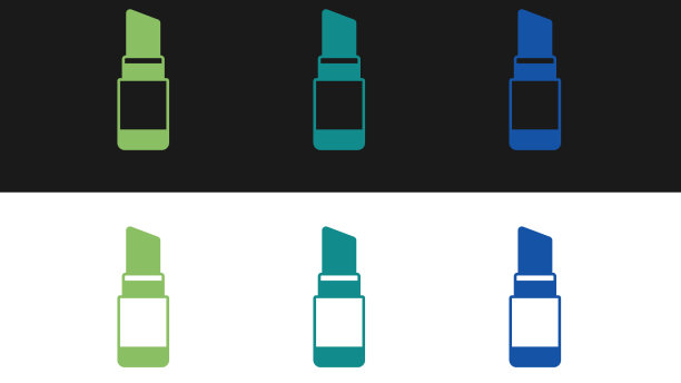 将口红图标隔离在黑白上图片下载