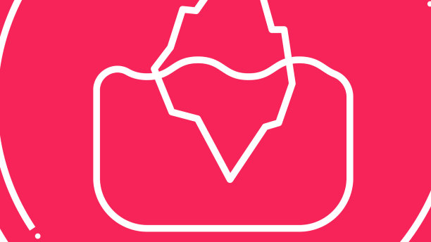 白线冰山图标孤立在白色图片下载