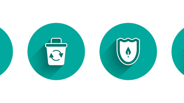 设置垃圾桶回收站防护罩与叶片图片下载