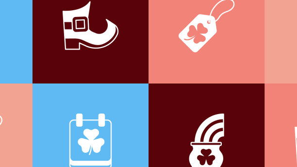 设置流行艺术三叶草三叶草与标签圣人图片下载