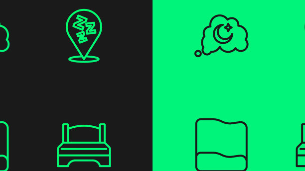 设线大床枕头梦和困图标图片下载