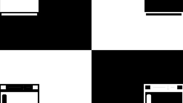 将冰箱图标隔离在黑色和白色上图片下载