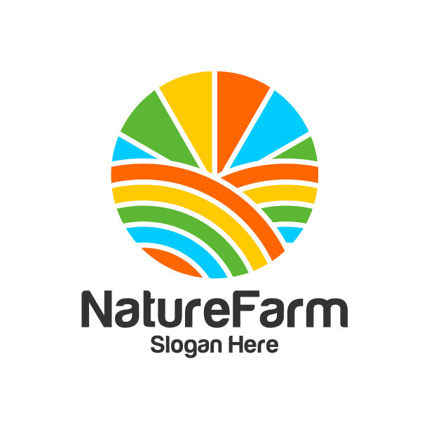 彩色农场标志设计模板农场标志概念图片下载